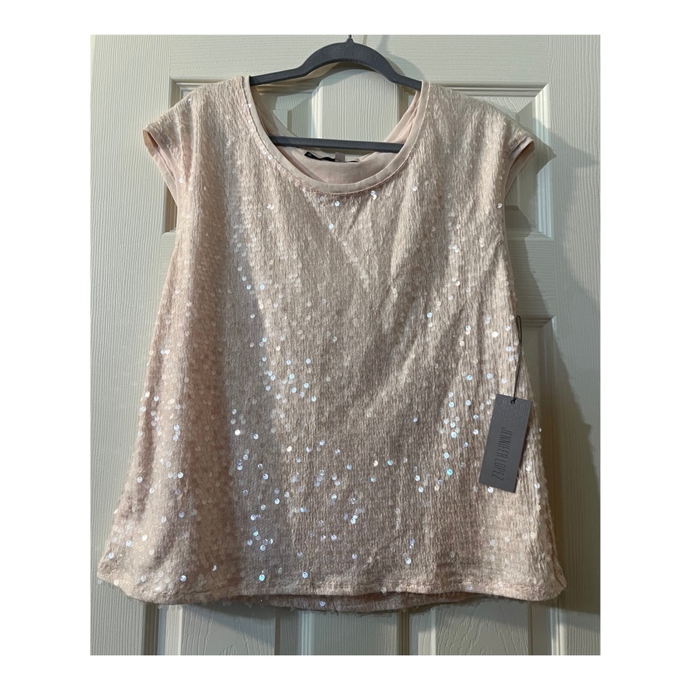 Jennifer Lopez Womens Sequin Sleeveless Blouse Size X Large